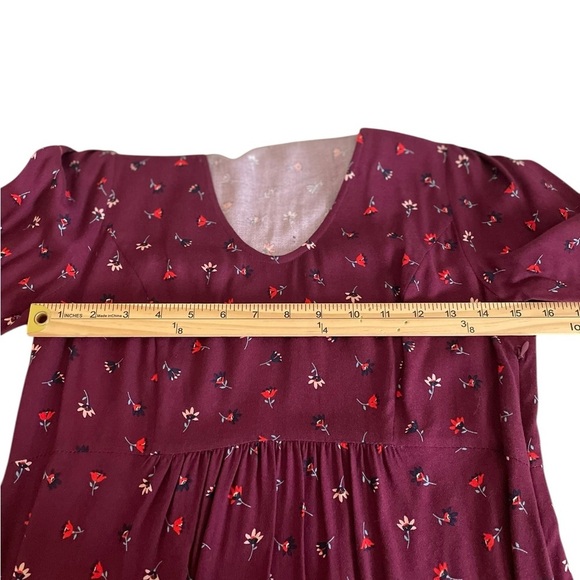 Boden Red V-Neck Fit and Flare Midi Dress - Picture 10 of 11